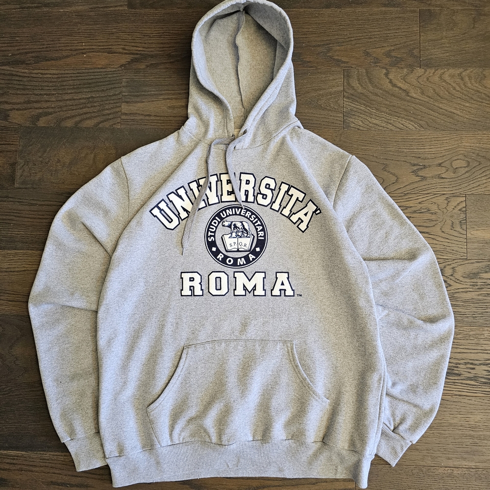 Vintage University of Rome Hoodie - Made in Italy by Sublima - Gray XL
